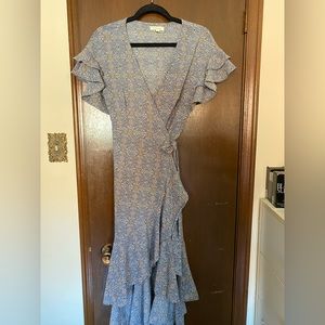 Max Studio Blue Wrap Dress